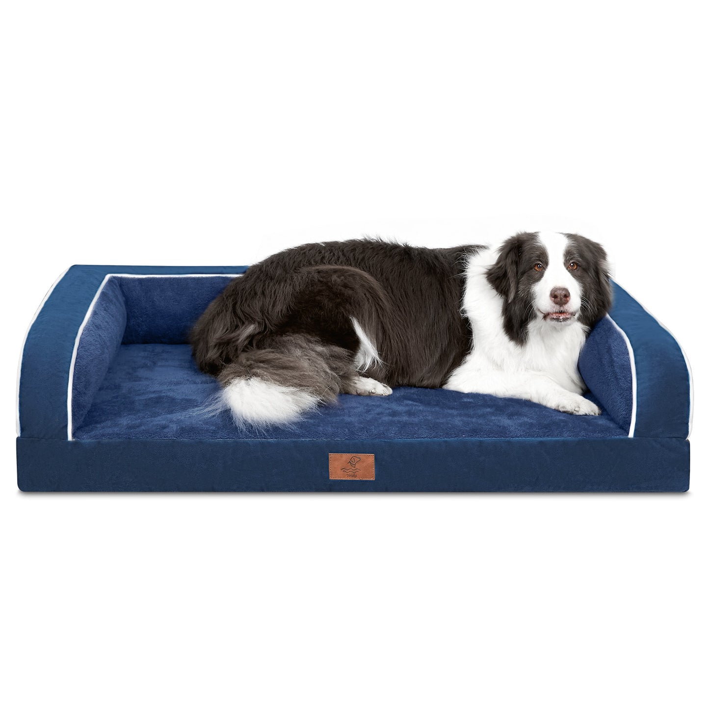 Yiruka Dog Bed, Dog Beds for Large Dogs, Washable Dog Bed with Removale Bolsters, High Bolster Dog Bed with Nonslip Bottom