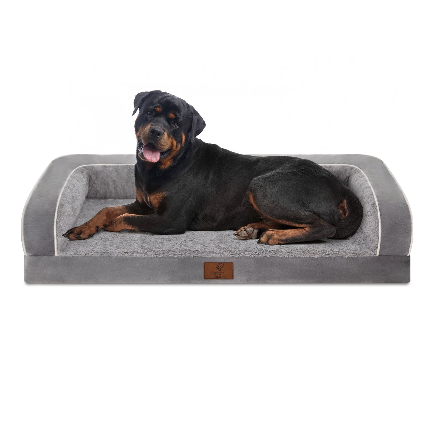 Yiruka Dog Bed, Dog Beds for Large Dogs, Washable Dog Bed with Removale Bolsters, High Bolster Dog Bed with Nonslip Bottom