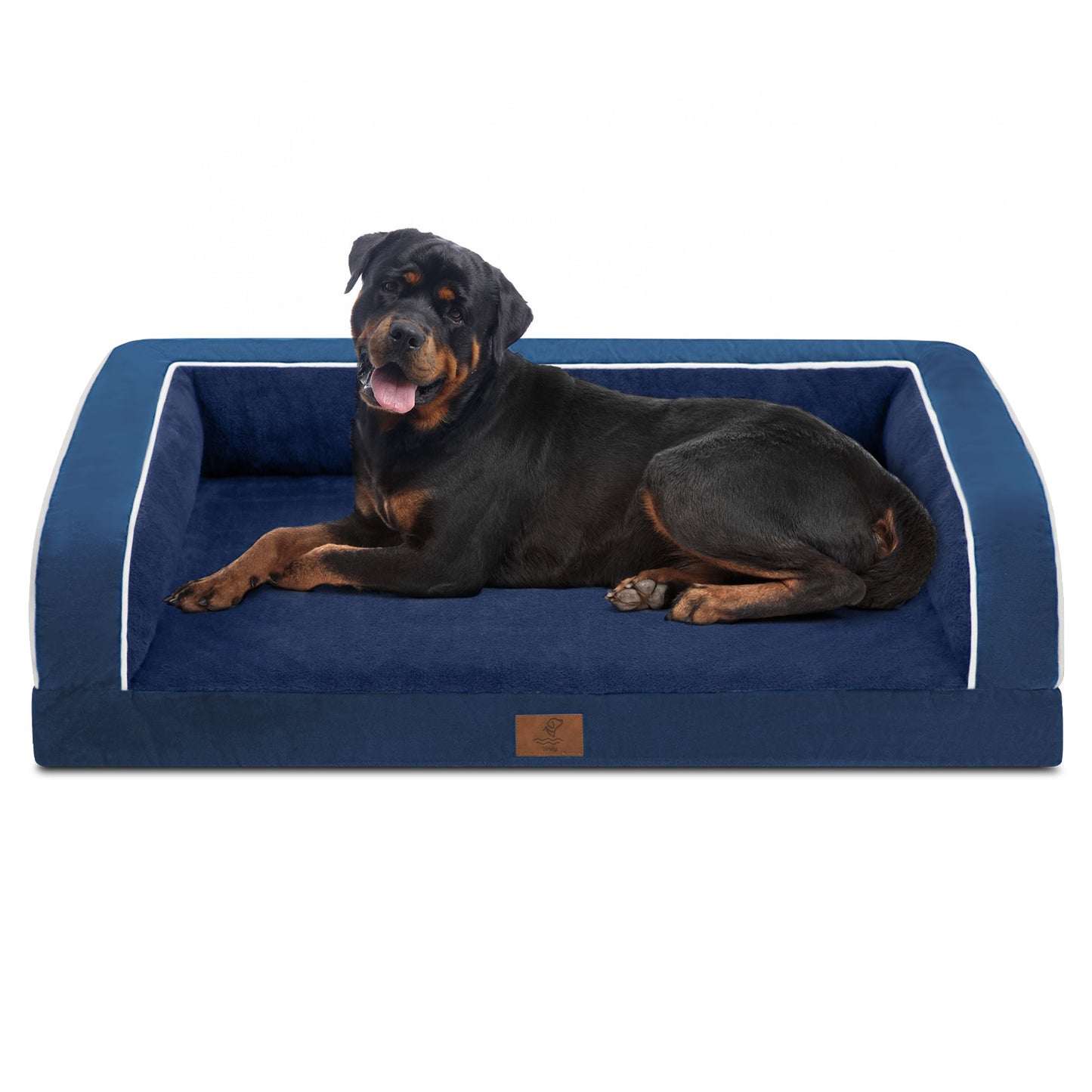 Yiruka Dog Bed, Dog Beds for Large Dogs, Washable Dog Bed with Removale Bolsters, High Bolster Dog Bed with Nonslip Bottom