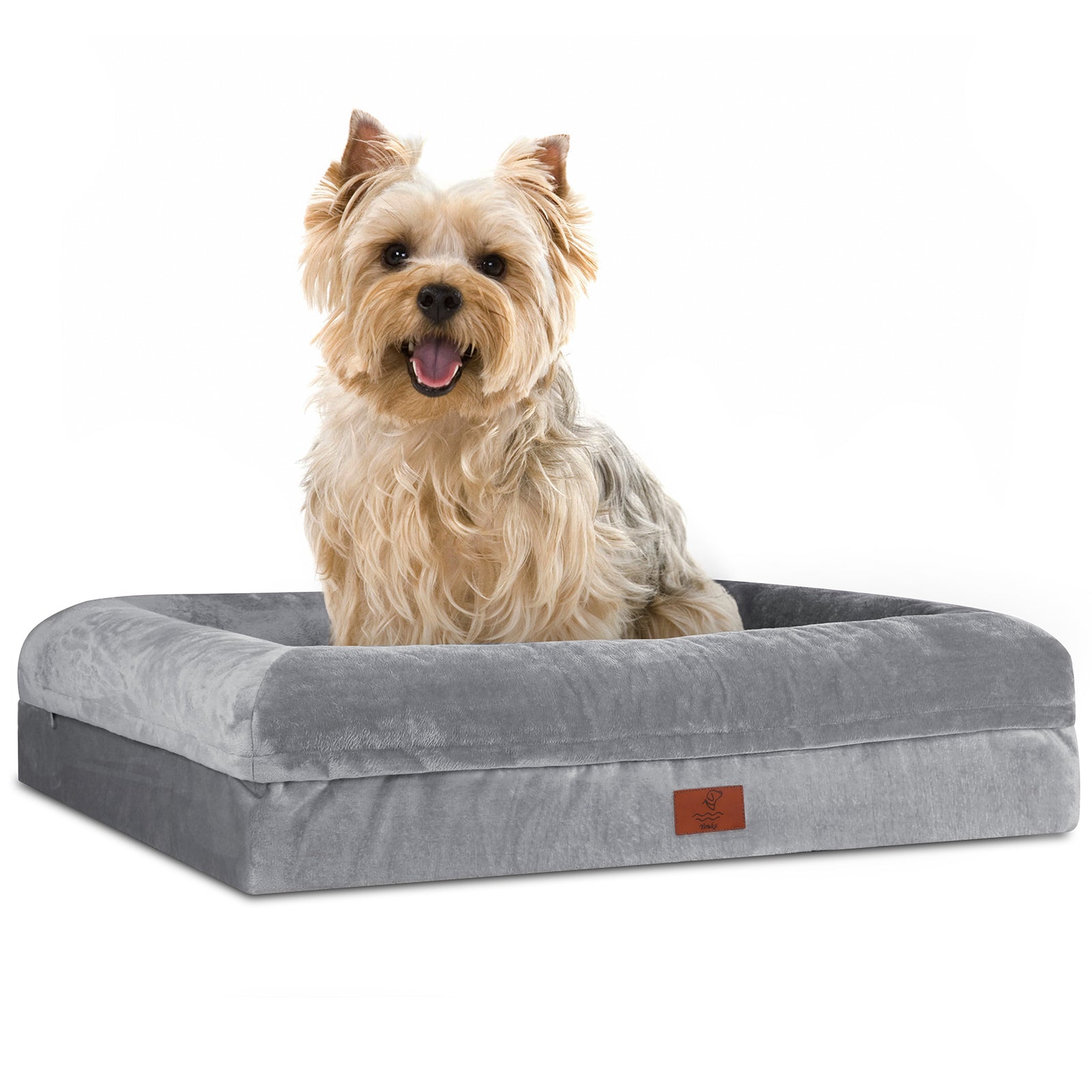 Yiruka Dog Bed Orthopedic Dog Bed with Removable Cover Grey Waterpro