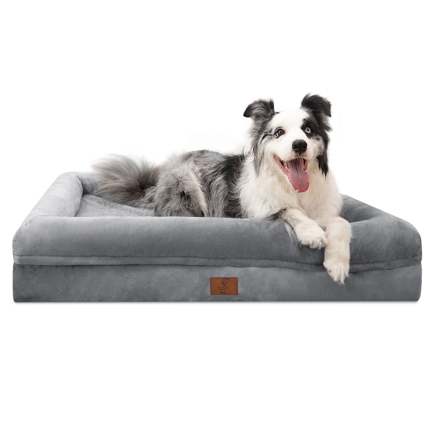 Yiruka Dog Bed, Orthopedic Dog Bed with Removable Cover, Grey Waterproof XL Dog Bed