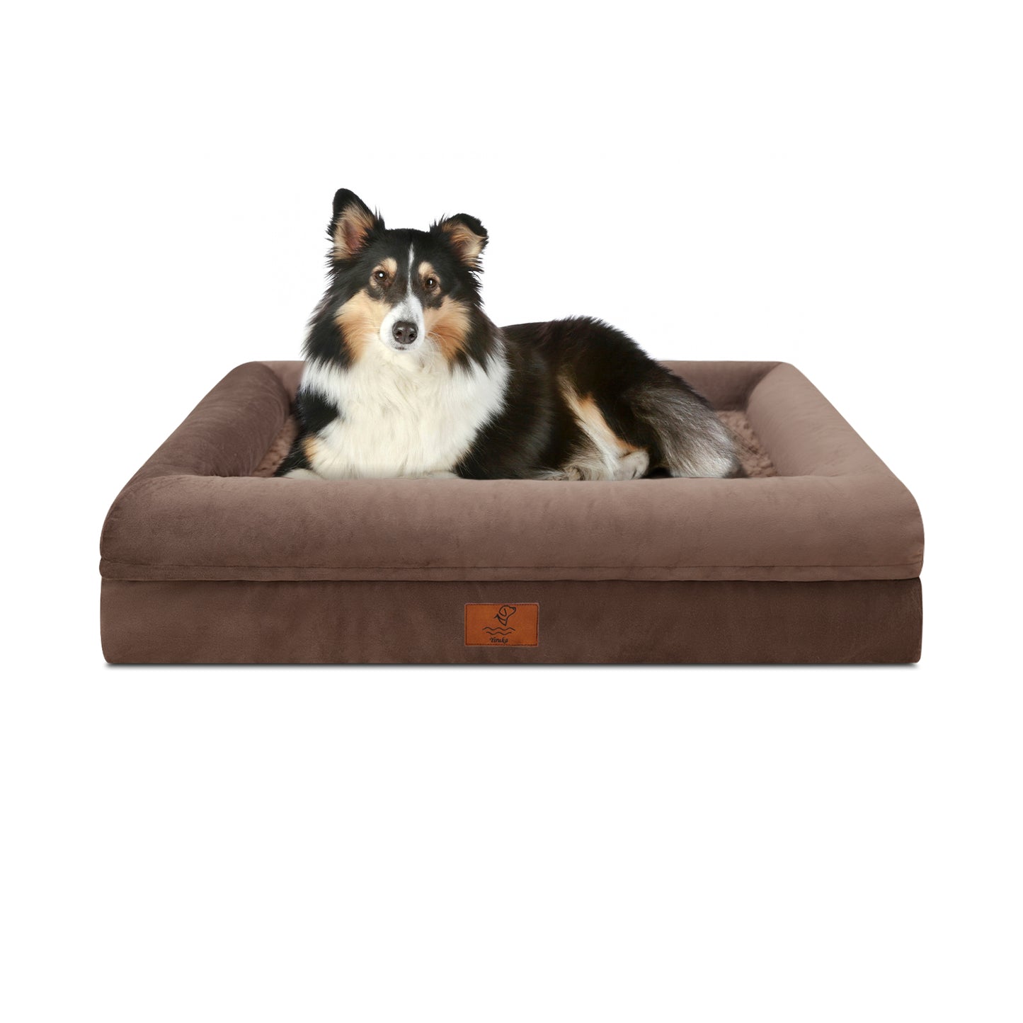 Yiruka Dog Bed, Orthopedic Dog Bed with Removable Cover, Grey Waterproof XL Dog Bed