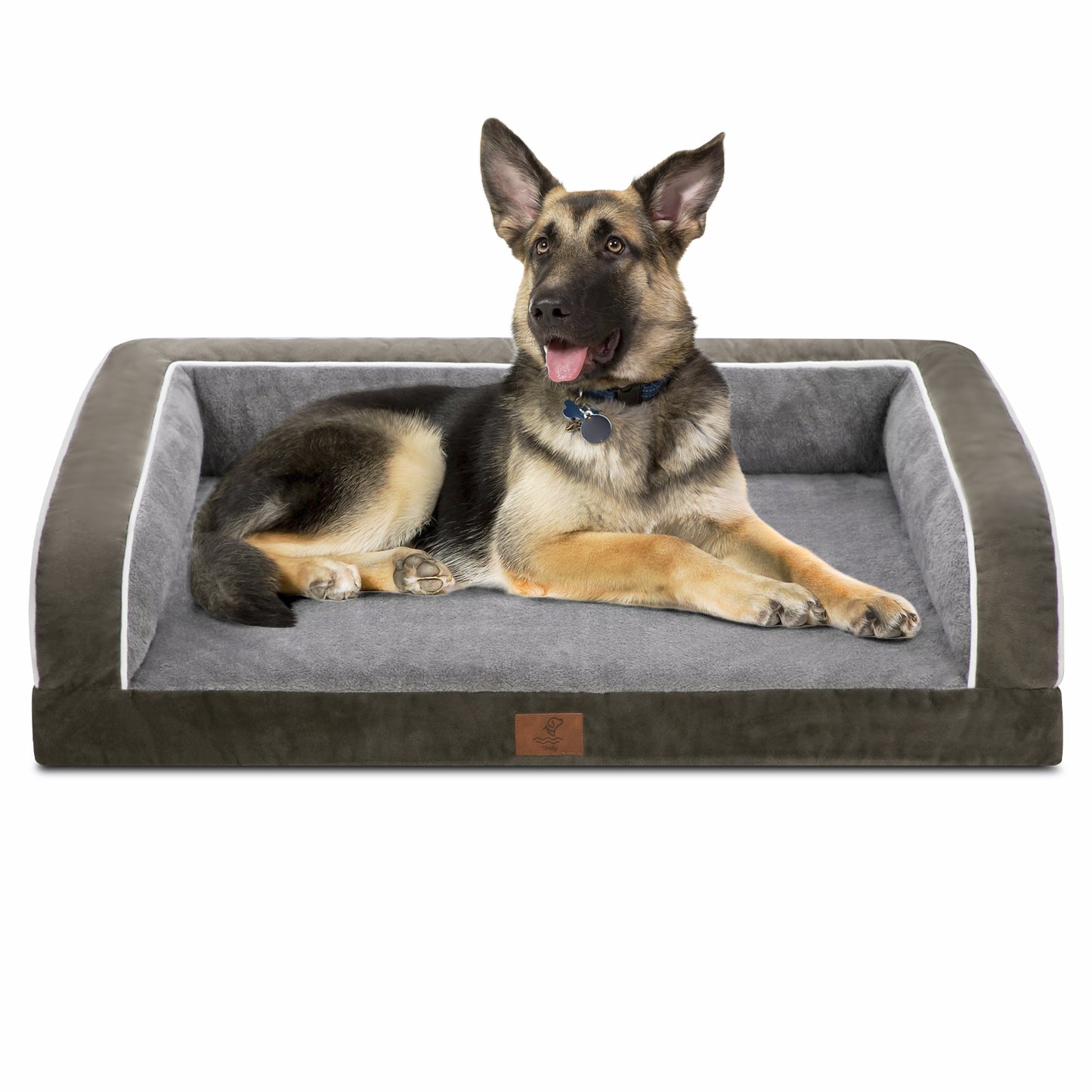 Yiruka Dog Bed, Dog Beds for Large Dogs, Washable Dog Bed with Removale Bolsters, High Bolster Dog Bed with Nonslip Bottom