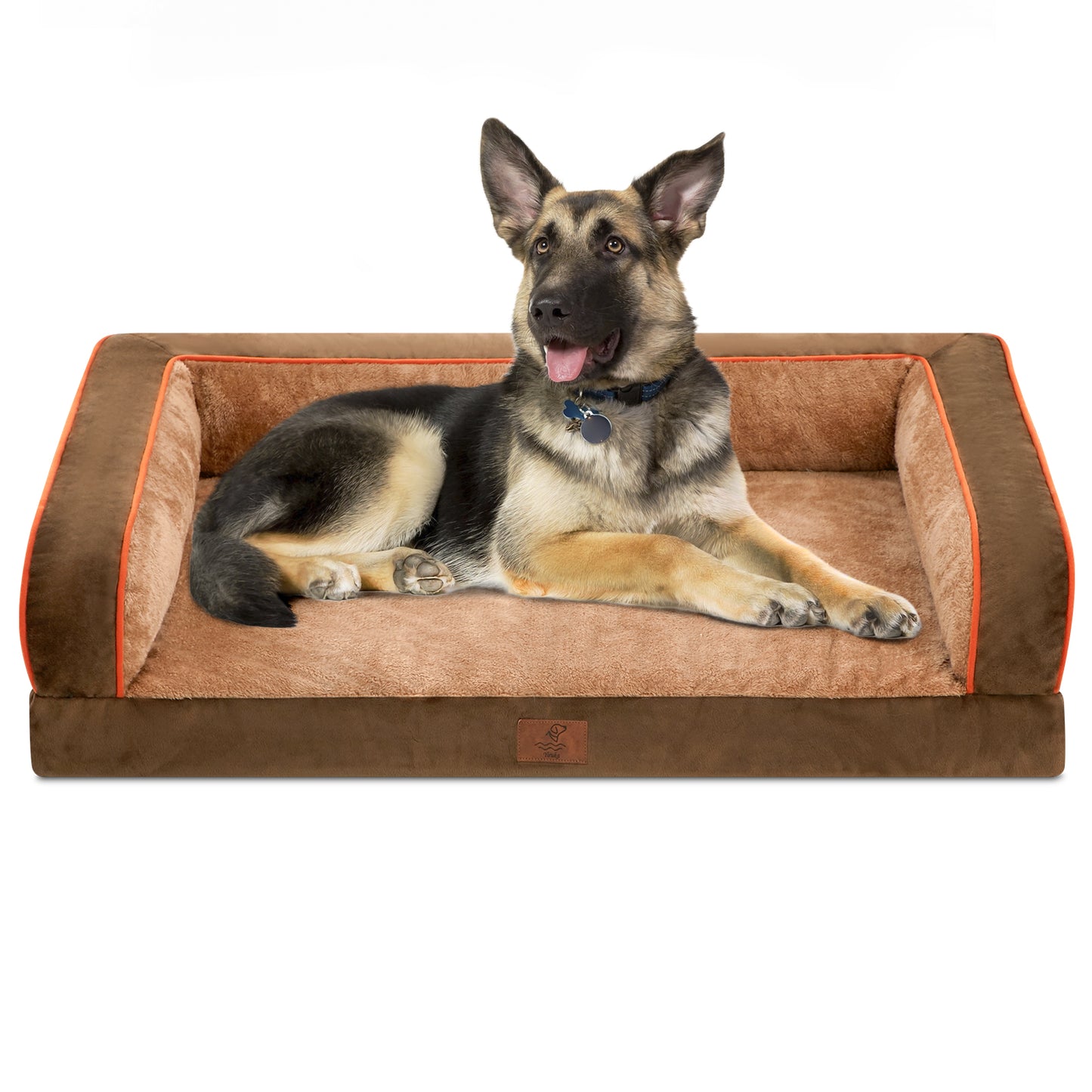 Yiruka Dog Bed, Dog Beds for Large Dogs, Washable Dog Bed with Removale Bolsters, High Bolster Dog Bed with Nonslip Bottom