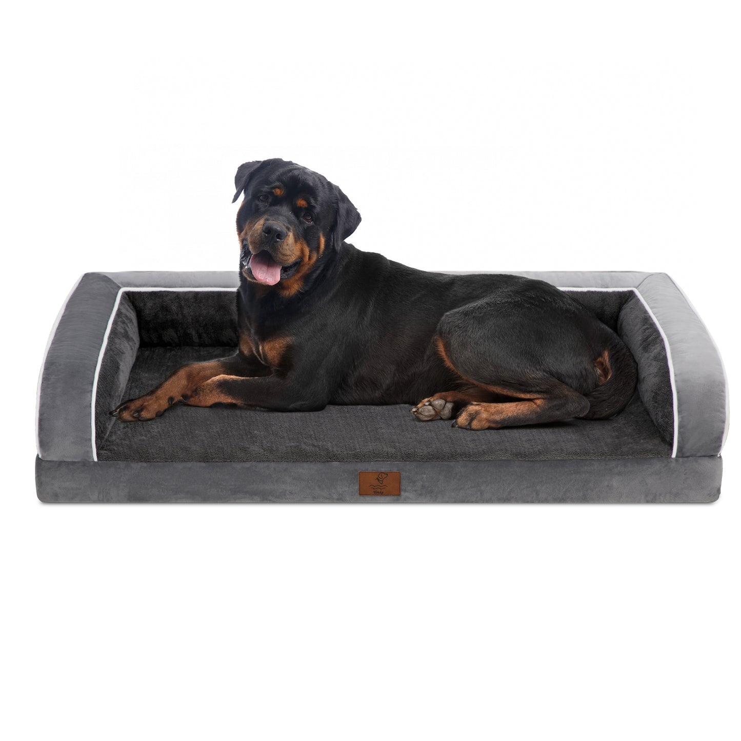 Yiruka Dog Bed, Dog Beds for Large Dogs, Washable Dog Bed with Removale Bolsters, High Bolster Dog Bed with Nonslip Bottom