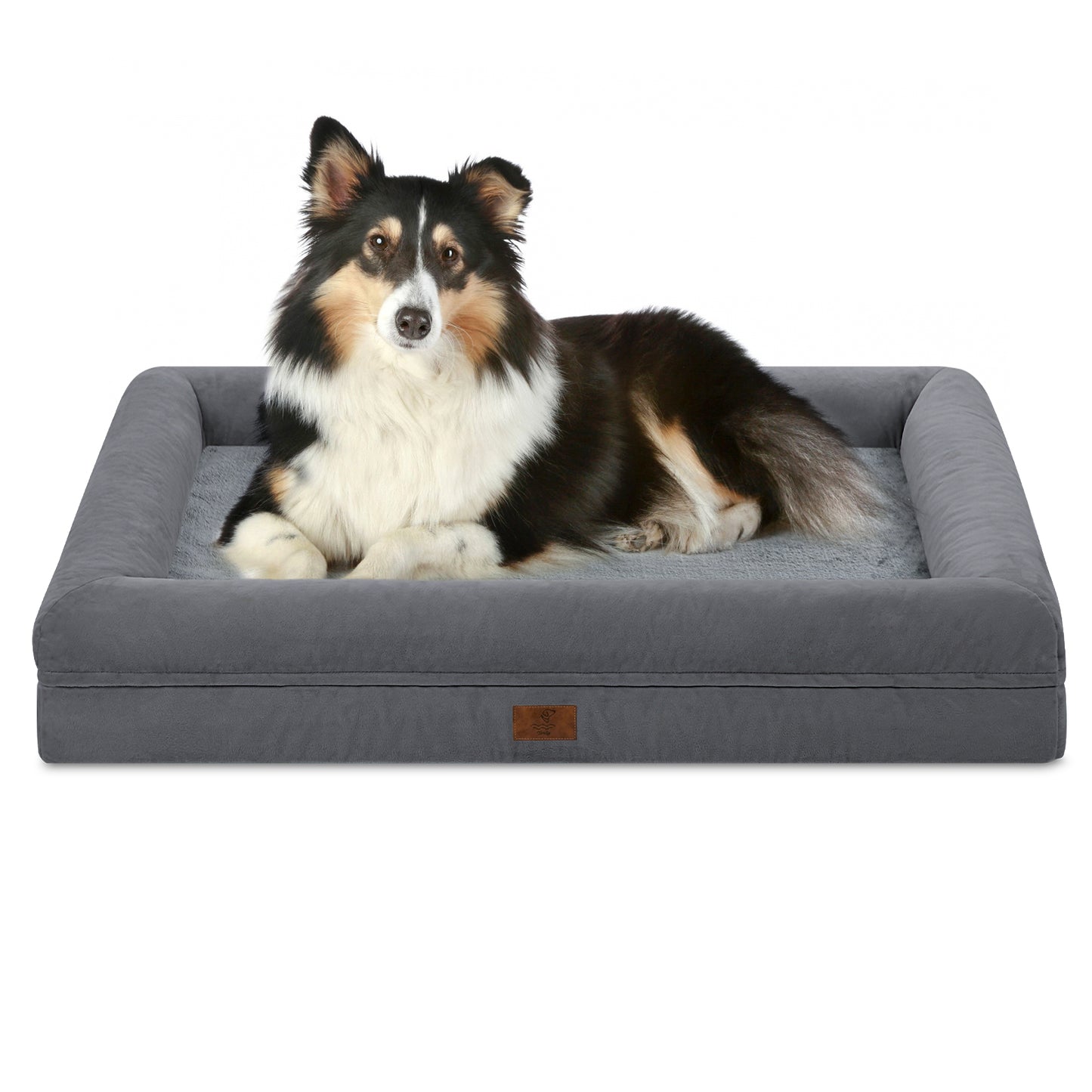 Yiruka Dog Bed, Orthopedic Dog Bed with Removable Cover, Grey Waterproof XL Dog Bed