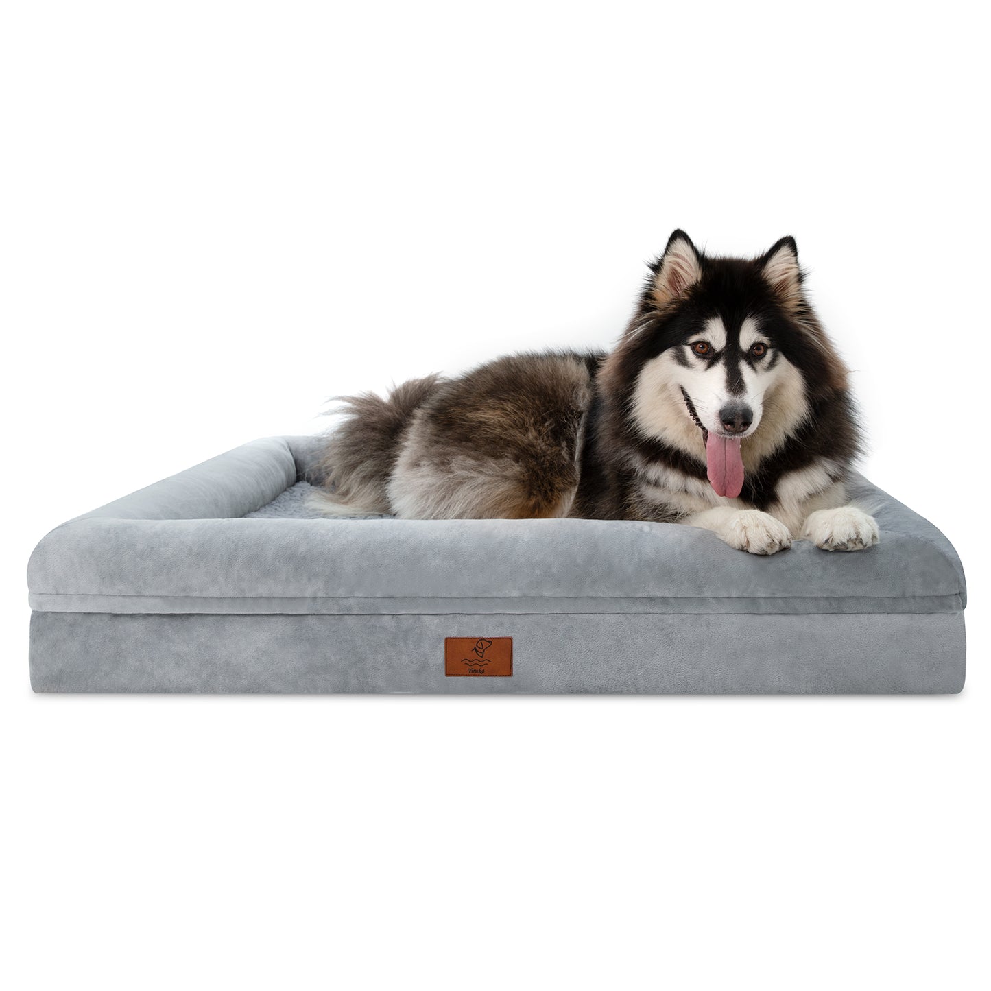 Yiruka Dog Bed, Orthopedic Dog Bed with Removable Cover, Grey Waterproof XL Dog Bed