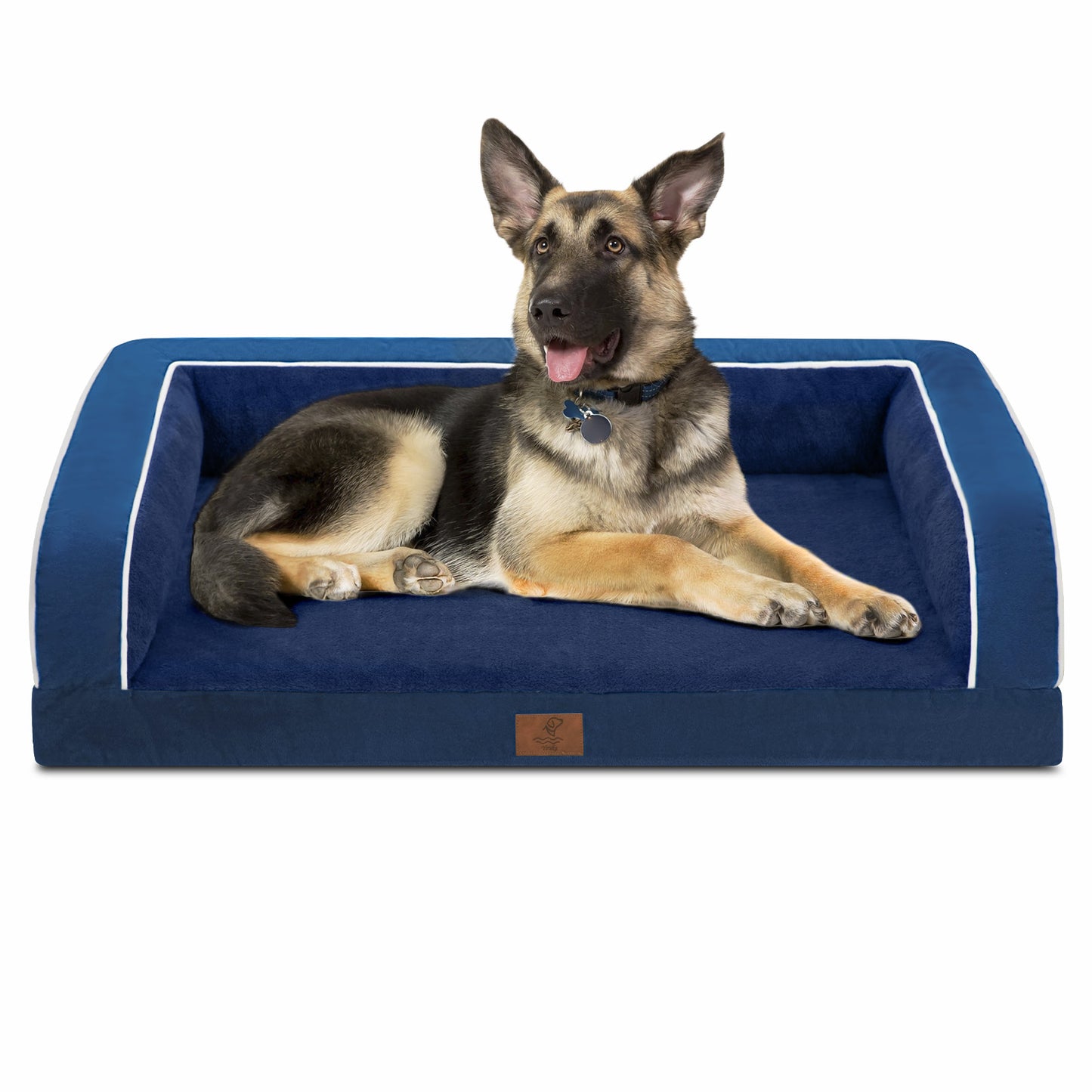 Yiruka Dog Bed, Dog Beds for Large Dogs, Washable Dog Bed with Removale Bolsters, High Bolster Dog Bed with Nonslip Bottom