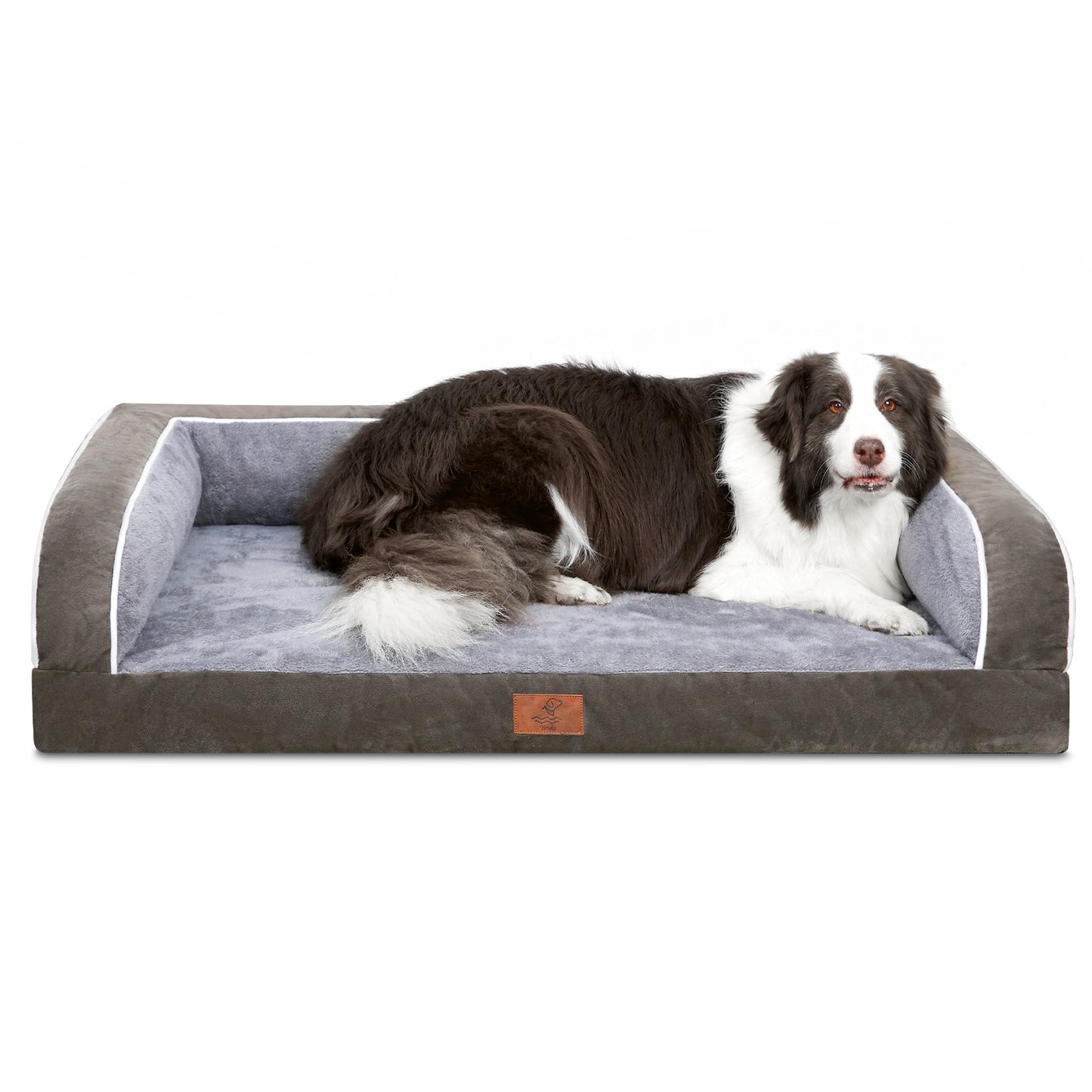 Yiruka Dog Bed, Dog Beds for Large Dogs, Washable Dog Bed with Removale Bolsters, High Bolster Dog Bed with Nonslip Bottom