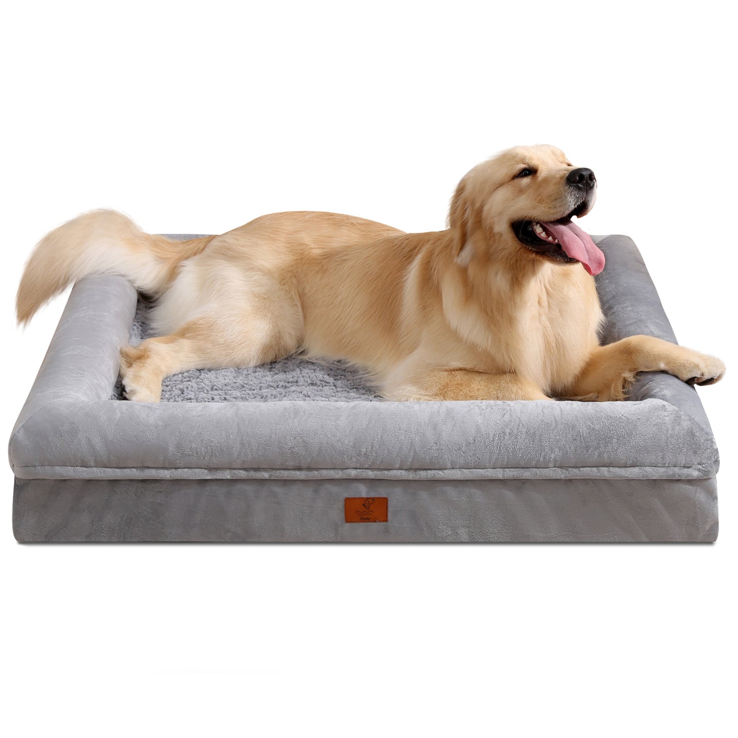 Yiruka Dog Bed, Orthopedic Dog Bed with Removable Cover, Grey Waterproof XL Dog Bed