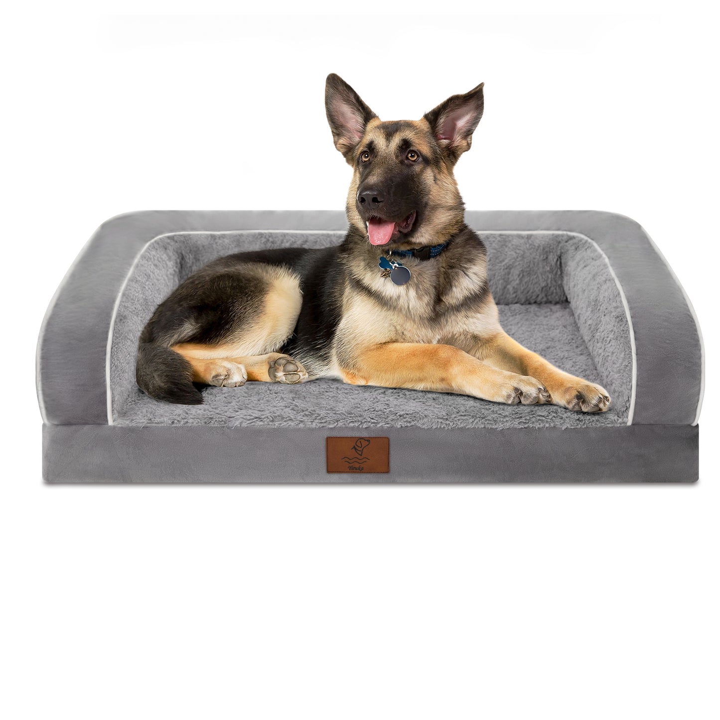 Yiruka Dog Bed, Dog Beds for Large Dogs, Washable Dog Bed with Removale Bolsters, High Bolster Dog Bed with Nonslip Bottom